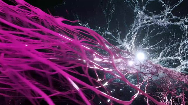 Exploring a cosmic network with bright lights and dark backgrounds in a vast space setting