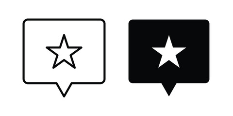 Obraz premium Review icon vector graphic clipart and line art style set