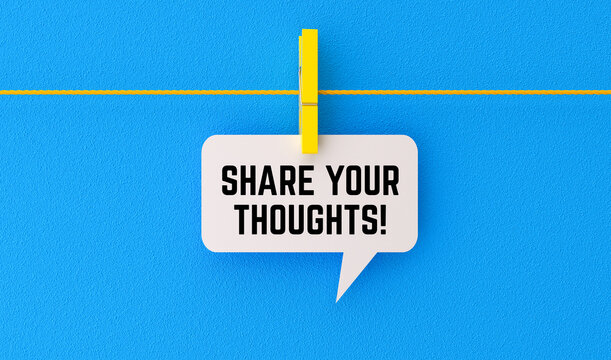 Share Your Thoughts Modern Speech Bubble Feedback with Clothespin