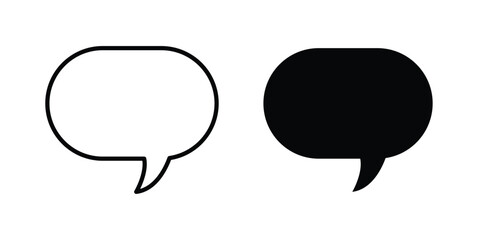Obraz premium Speech bubble icon vector graphic clipart and line art style set
