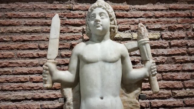 Ancient Roman Statue Of Mithras Killing The Bull Rome