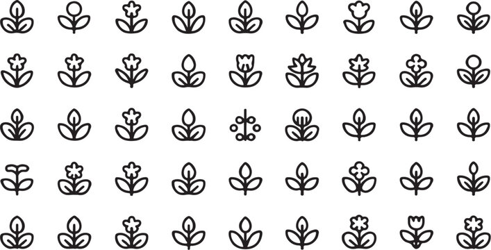 Set of musical notes and treble clef vector icon symbols decorative seamless pattern design illustration Set of vector design on transparent background.