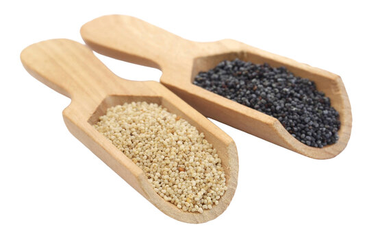 White and blue Poppy seeds