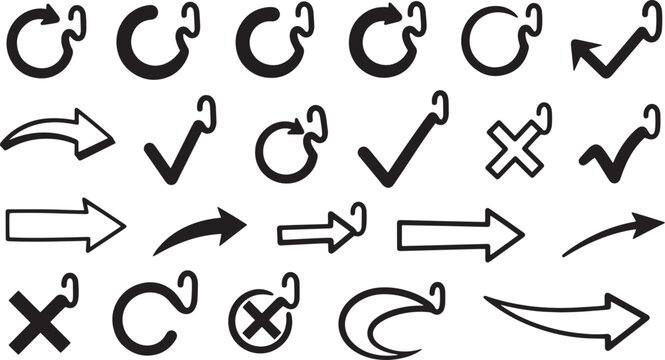 Vector arrows and symbols a collection of directional indicators for graphic design and mathematical concepts