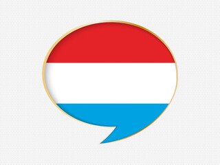 Obraz premium Luxembourg in a Speech Bubble Design on Golden Frame.