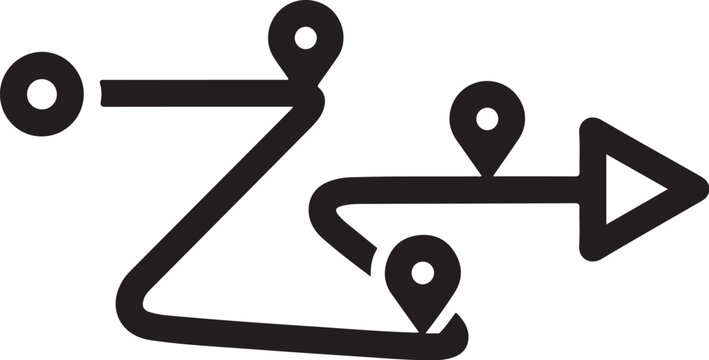 Navigation, Route, Map, Direction, Location icons, Vector