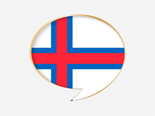Obraz premium Faroe Islands in a Speech Bubble Design on Golden Frame.