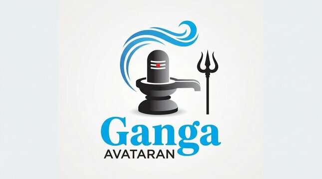 Ganga avataran, ganga dussehra hindu festival greeting banner design