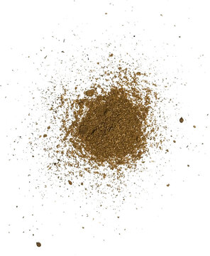 A pile of ground cumin spice isolated on transparent background
