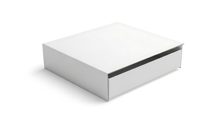 Fototapeta premium A 3d illustration of an open and closed white cardboard box isolated on a white background, featuring a blank square paper container design for empty gift packaging or business merchandise storage