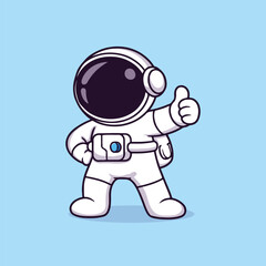 Fototapeta premium Cute astronaut giving thumbs up