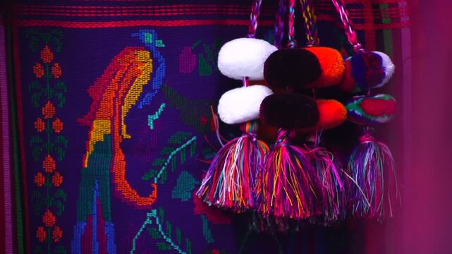 Original clothing from Guatemala and typical colors of the tribes of Guatemala, featuring the quetzal bird