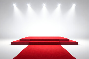 Obraz premium red carpet stage with spotlight, luxury event background