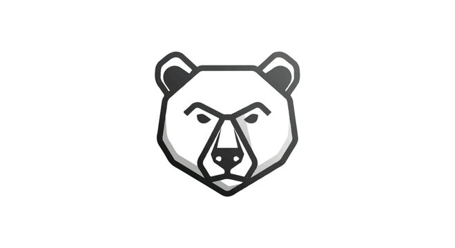 Bear logo on white background. Bear logo design. Bear head logo vector illustration.