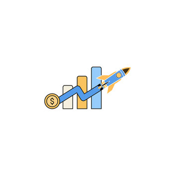 business graph with arrow