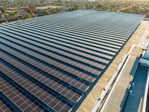 Inglewood California Intuit Dome Parking Garage Rooftop Solar Panel Array