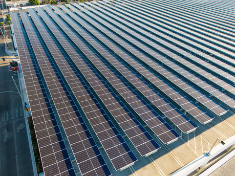Inglewood California Intuit Dome Parking Garage Rooftop Solar Panel Array