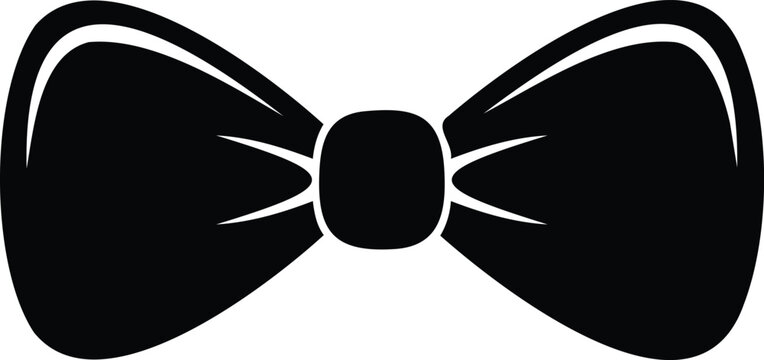 Black and white bow tie with symmetrical and central knot bowtie