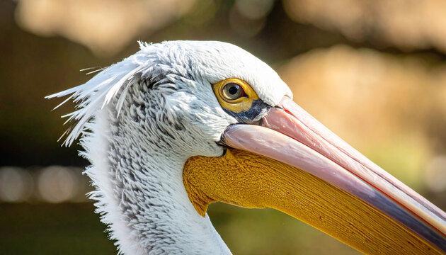 Close-up Dalmatian pelican portrait