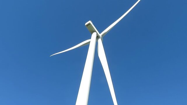 A rotating wind turbine in close-up, a symbol of clean energy, Navarra, Spain .
April 16, 2026