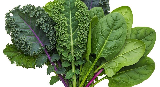 A vibrant assortment of leafy greens kale spinach and other varieties