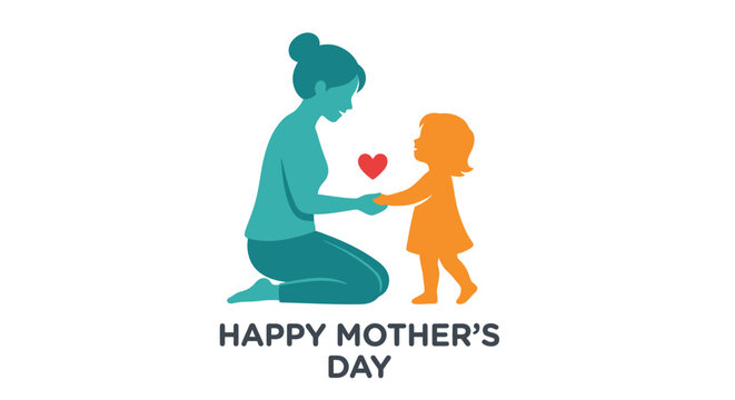 A mother and child share a tender moment with a heart symbol