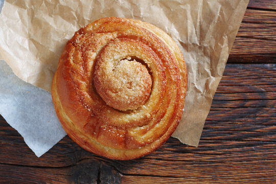 Freshly baked sweet cinnamon roll