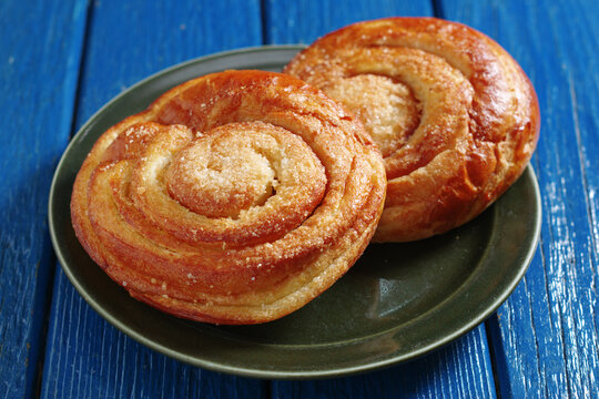 Two fresh sweet sugar buns