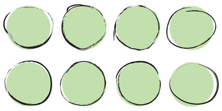 Grunge vector circles. Brush strokes set. eps 10