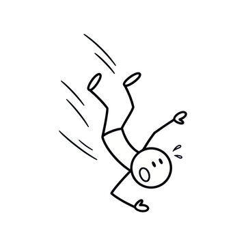 Simple Stick Figure Falling Down Accident.