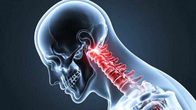 Cervical Spine Neck Pain and Posture 3D Medical Render