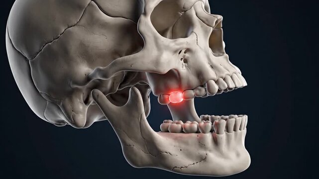 TMJ Disorder Jaw Joint Pain 3D Skeletal Animation