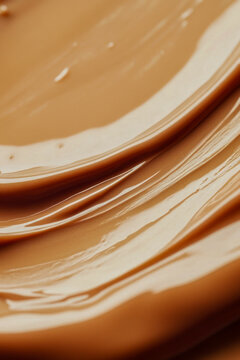 Close-up shot of melted chocolate on a plate, perfect for food and dessert photography