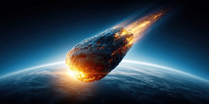 Fiery meteorite hurtles towards Earth, creating a spectacular cosmic event