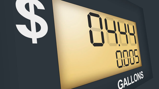 Fuel Pump Display Showing Gasoline Price and Gallons Counter, petrol pump display, high fuel prices