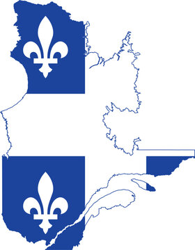 Quebec Flag Map Province Canada Vector Illustration Design
