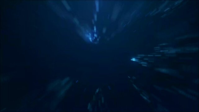 Glittering blue particles form world map silhouette
