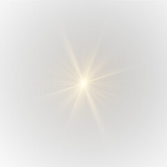 Obraz premium Golden stars PNG on transparent background. Bright glitter particles float slowly in night sky. Soft beams form festive luxury light composition.