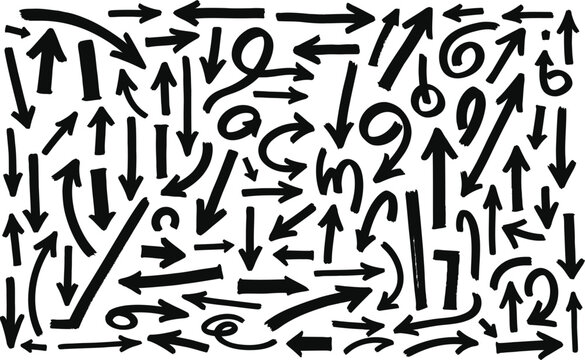 Hend drown chaotic arrows a visual representation of direction and disorientation
