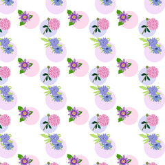 Pattern con fiori, malva, peonia,e passiflora isolati © sommaria
