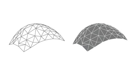 Two geodesic dome structures depicted in black and white line art © ShapeCraft
