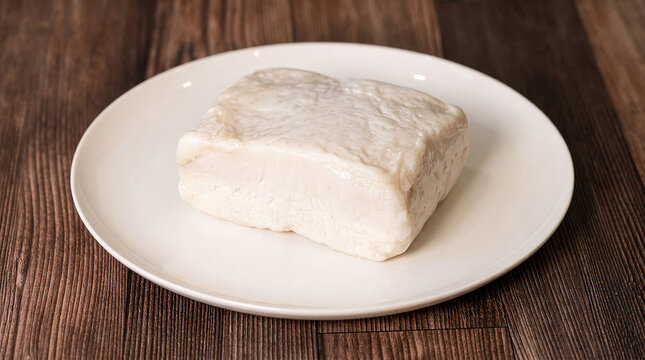 Beef Suet on white plate 