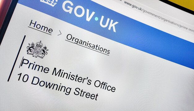 a computer screen with 10 downing street website