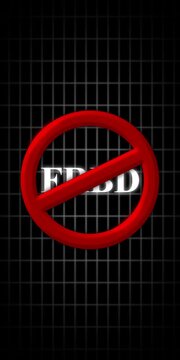 Forbidden sign 3 d animation with red prohibition symbol and grid background, for warning and, security concepts