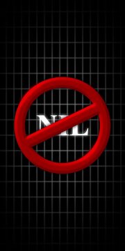 No nil sign symbol on digital grid background, prohibition for name and likeness concept, 3 d motion