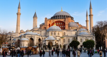 Naklejka premium santa sofia mosque at Istanbul , Turkey 