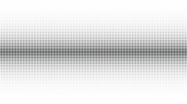 A captivating black dot pattern illustrates a seamless visual density gradient on a white plane