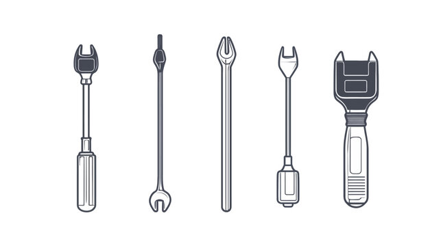 Illustration of various hand tools, including screwdrivers and wrenches, set against a white background