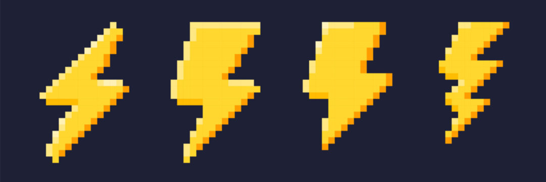 Pixel Lighting vector. Lighting pixel art
