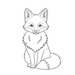 Obraz premium Fox Sitting and Looking Forward